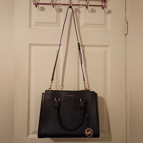 Michael Kors Handbags - Michael Kors Black And Gold Satchel Bag